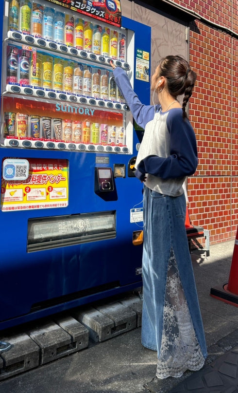 レースドッキングルーズデニム